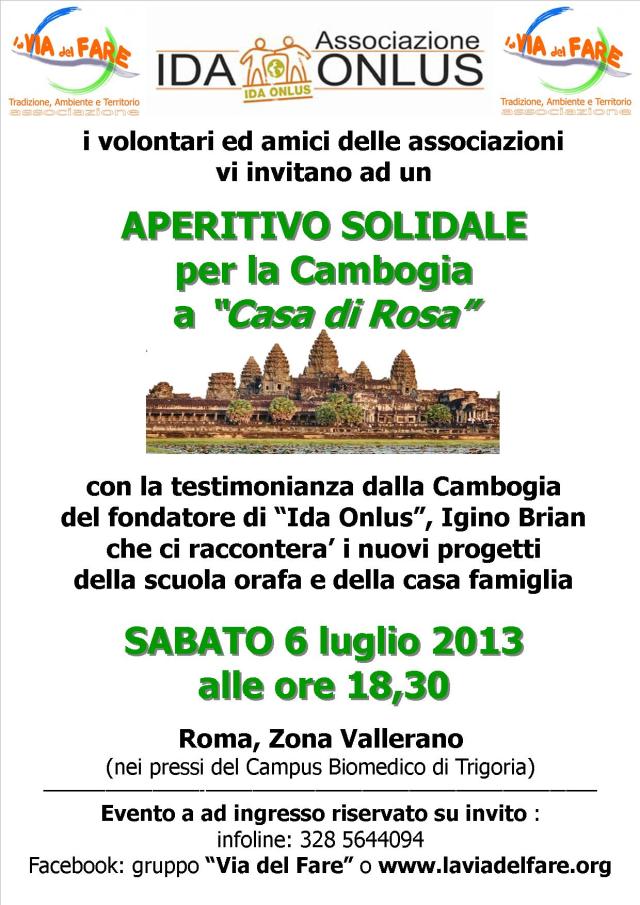 Aperitivo Solidale per la Cambogia a Casa di Rosa