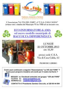 Locandina incontro NUOVA RD mun.VI alla VIA del FARE (21 ott 2013)