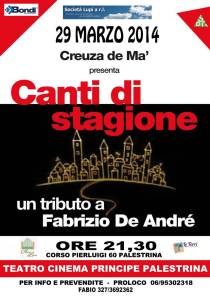 Zaccaria De Andrè concerto 29 mar 2014