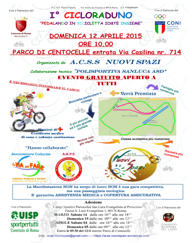 Cicloraduno Parco Centocelle Locandina (12 apr 2015)